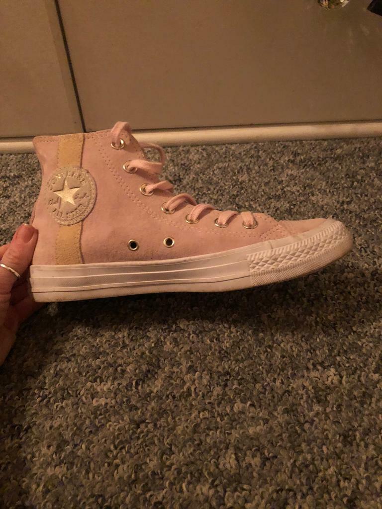 pink converse high tops size 5